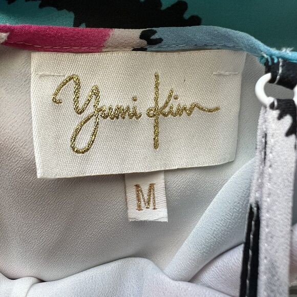 Yumi Kim Large Cleo Watercolor Maxi Dress 100% Silk Zebra Multicolor Medium u24 - Picture 8 of 8